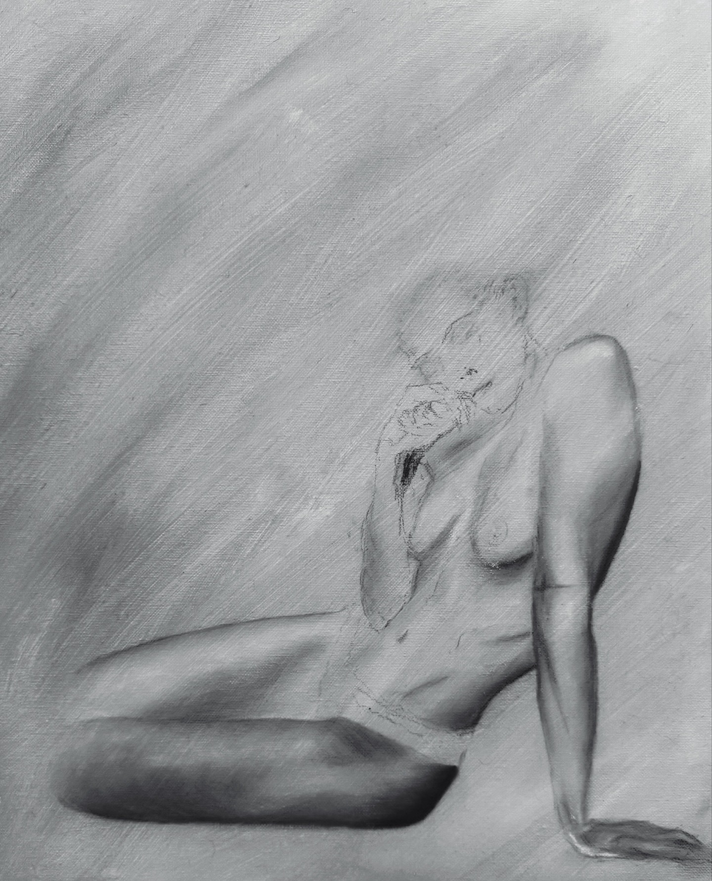 Instagram preview of a monochrome figurative artwork